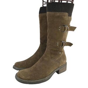 Aquatalia Brown Ankle Boots with Buckle Detail